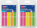 Avery Color-Coding Removable Labels, 1/2" -3/4", Assorted Neon Colors, Non-Printable, 180 Blank Labels (6724), (Pack of 2) by Avery
