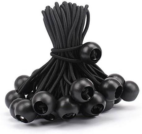 AOPRIE 30 Pack Bungee Balls 9Inches Black Ball Bungee Heavy Duty Heavyweight Tarp Bungee Cords, Weather Resistant Tie Down Strap 4mm Thickness - for Camping, Tents, Cargo, Holding Wire and Hoses - Image 2