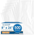 8" X 24" Open-End Flat Clear Poly Bags (500 Count) - 2 Mil by SpartanIndustrial