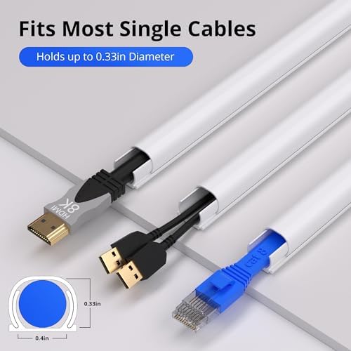 ZhiYo 85in Cord Hider for One Wire, White Cord Covers for Wires on Wall - Image 2
