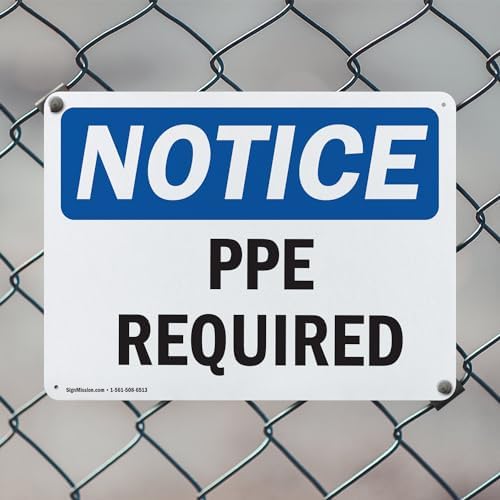 (2 Pack) PPE Required OSHA Notice Sign 18 Inch X 12 Inch Plastic Sign, Weather Resistant, UV Protected for Workplace, Business, and Construction Site, Made in the USA - Image 5