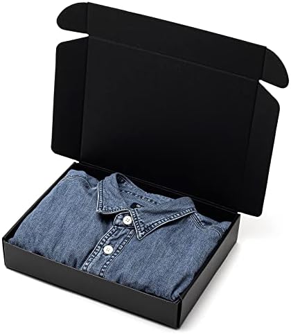 Timirog Shipping Boxes 12x9x2 Inches 25 Pack Black Corrugated Cardboard - Image 6