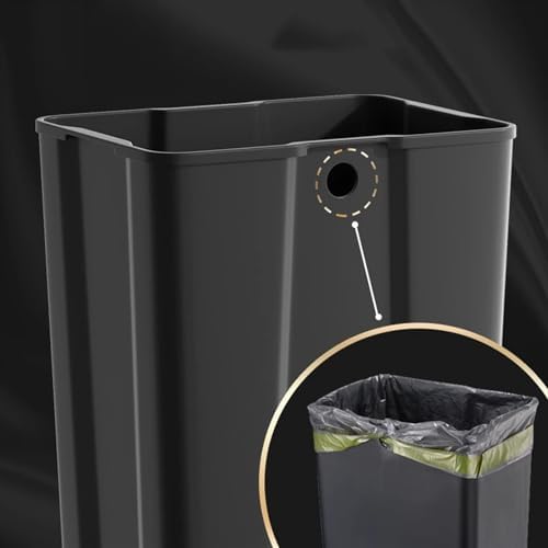 Stylish Modern Luxury Stainless Steel Trash Can with Soft Close Lid Step Pedal and Inner Bucket Ideal for Home Office and Bathroom Large Size Brown Leather Outer Layer - Image 7