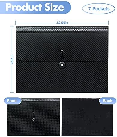 Cesil Black 7-Pocket Expanding File Folder, 33x24x3.5cm, A4, Letter, Polypropylene, Paper, 1x - Image 2