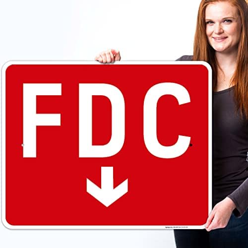 FDC Down Arrow Sign, Red Background, - Image 2