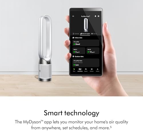 Dyson Purifier Cool PC1, HEPA Air Purifier Tower Fan, App and remote controlled, 350° oscillation, 10 levels, bladeless (White) - Image 4