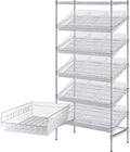Heavy-Duty Commercial Chrome Storage Shelving Unit 18" x 36" x 74" with 15 Bins - Metal Utility Rack for Tool Organization, Wire Storage Shelf for Office, Warehouse, Garage, and Workshop - Clear by Zedfire