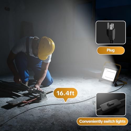 AIKVSXER Portable LED Work Light, 30W 3600LM Job Site Lights, 4 Pack - Image 4