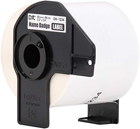 Brother Genuine DK-1234 Die-Cut Name Badge Paper Labels,2.3 in x 3.4 in (60 mm x 86 mm) Adhesive Name Badge White Paper Labels,260-Labels per Roll,3 Rolls per Box,(Pack of 8) - Image 4