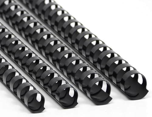 Rayson CR16202225BK Plastic Binding Combs 5/8 in. 13/16in, 7/8in, 1in, 19-Ring Letter Size, Black Comb Binding Spines, Multi-Size Pack of 40 by RAYSON