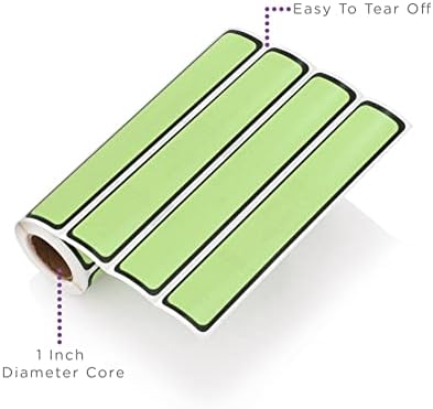 Carstens Adhesive Sticker Labels, 5 3/8” x 1”, Binder Labels for 1” Ring Binder Spines, Lime, Roll of 200 - Image 2