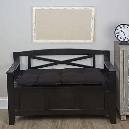 Klear Vu The Gripper Non-Slip Tufted Bench Cushion for Indoor Furniture, Assembled in USA, Entryway Storage, Bay Window, Corner Nook or Piano Seat, 30 Inches, Solid Black - Image 3