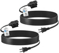 BN-LINK 9ft Indoor Extension Cord, 2 Pack, 3-Outlet Polarized Flat Cable, Household Power Cord for Home, Office, and Holiday Decorations, Black by BN-LINK