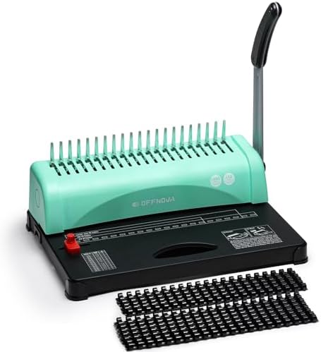 OFFNOVA Binding Machine, 21-Hole 450 Sheets Paper Comb Punch Binder Machine for Letter Size / A4 / A5 Paper, Easy to Punch Handle, Adjustable Margin by OFFNOVA
