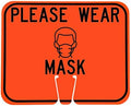 Cortina Single Sided Cone Sign "Please Wear A Mask", 03-550-PWM, 12.5" x 10.5", Orange with Black by Cortina+Safety+Products