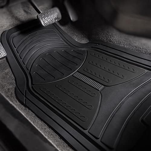 FH Group Automotive Floor Mats - Heavy-Duty Monster Eye Rubber Floor Mats for Cars, Universal Fit Full Set, ClimaProof Floor Mats, Trimmable Floor Mats For Most Sedan, SUV, Truck Floor Mats Black - Image 2