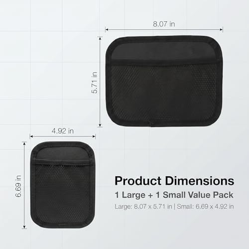 2 PCS Car Seat Sticky Net Mesh Pocket, Elastic Mesh Net Car Seat Back Pocket Storage Bag, Vehicle Clutter Scattered Organizer, Universal for Most Cars (1 Large+1 Small) - Image 2