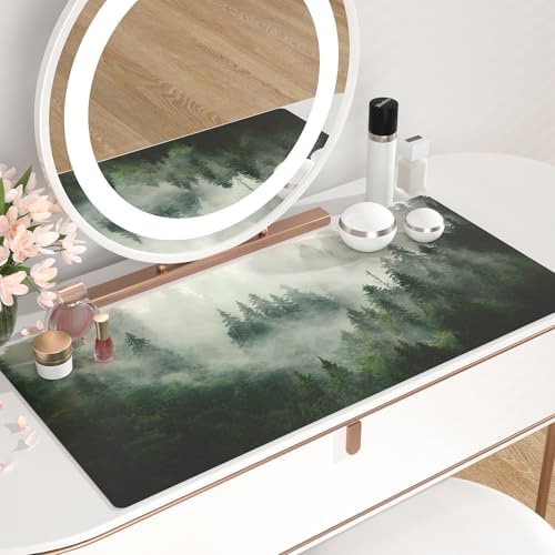 QIYI PU Leather Large Mouse Pad, Waterproof Desk Mat, 31.5" x 15.7", Forest - Image 6