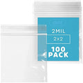 2"x2" Small Zip Bags, 100 Pack, 2 Mil, Reclosable Jewelry Bags by GPI