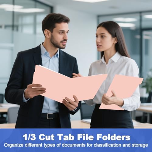 File Folder, HERKKA 30 Pack 1/3 Cut Tab File Folders, File Folders Great for Organizing and Filing, Letter Size, Pink - Image 7