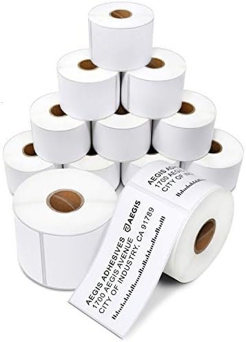2.25" X 4" Direct Thermal Labels (4200 Count, 12 Rolls) by AegisAdhesives