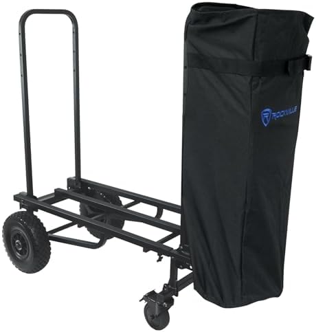Rockville Rock CART Off-Road DJ Equipment Roller Cart with CART-Stand-Bag by Rockville