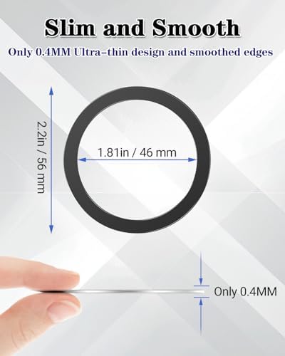 KALAPOP Metal Rings 10PCS,Ultra-Thin(0.4mm) for MagSafe Sticker,Magnetic Adapter,Phone Cases&Wireless Charger,Compatible with iPhone 17/Air/16/15/14/13,Galaxy S24/S23/S22/Kindle (Black 10PCS) - Image 5