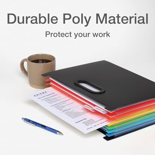 Pendaflex 7-Pocket Expanding File, with Customizable Colored Tabs, Black File Organizer, Portable Expanding File, Accordion File Organizer (52401) - Image 3