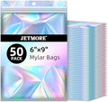 JETMORE Holographic Bags 50 PCS Mylar Bags 6x9" Resealable Embroidery Bags by Jetmore
