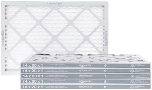 Amazon Basics 14x20x1 Air Filter, MERV 8 AC Furnace Filters, Allergen Control , Electrostatic, Removes Dust Pollen and Lint, 6-Pack (Actual Size: 13.75" x 19.75" x 0.75") by AmazonBasics