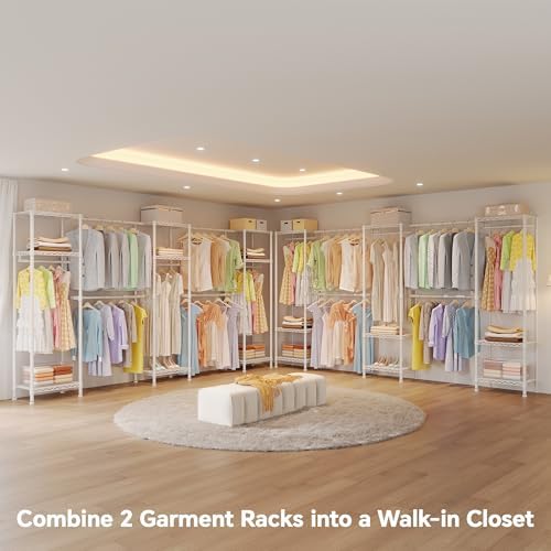 Higeego H11 Heavy Duty Clothes Rack White Clothing Rack for Hanging Clothes - Image 3