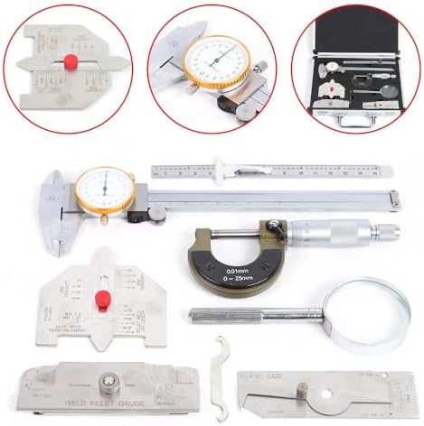 Welding Gauge Inspection Kit,Welder Inspection Tool Set w/7 Tools & Box,Measure Gauge Tool for Automobile Repair, Plant Equipment - Image 3