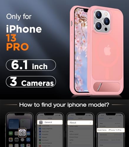 Temdan Magnetic Compatible with iPhone 13 Pro Case, [Built-in Invisible Kickstand][Compatible with MagSafe] [Military Grade Shockproof] Slim Translucent Matte Phone Case for iPhone 13 Pro 6.1" - Image 2