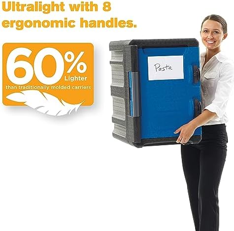 METRO Mightylite ML400-BU Front-Loading Insulated Pan Carrier - Professional-Grade Multipurpose Food Carrier and Catering Food Warmer - 60 qt or 6 Pan Capacity - Blue - Image 2