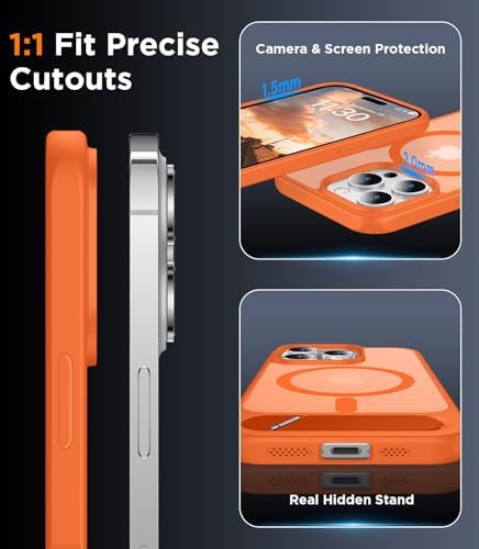 Temdan Magnetic Compatible with iPhone 14 Pro Case, [Built-in Invisible Kickstand][Compatible with MagSafe] [Military Grade Shockproof] Slim Translucent Matte Phone Case for iPhone 14 Pro 6.1" - Image 6
