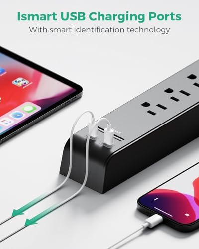 2 Pack Surge Protector Power Strip with 6 Outlets 4 USB Ports - Image 6