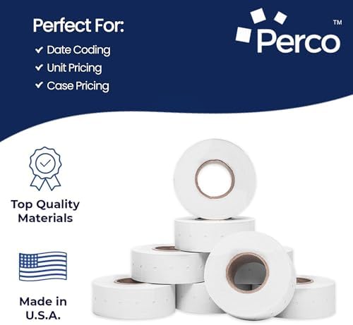 Perco 1 Line Price Gun Labels - White, 32 Rolls, 4 Sleeves - Image 4