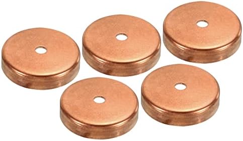 PATIKIL 1-5/8" Copper End Cap with 1/4" Hole, 5 Pcs Pipe Fitting Sweat Plug Connection for Water Pipe Plumbing, HVAC, Refrigeration System by PATIKIL