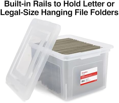 Staples Plastic File Box with Snap Lid, Letter/Legal Size, Clear, 2/Pack - Image 4