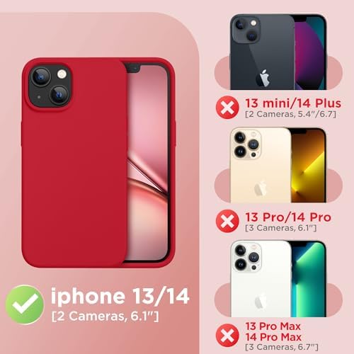 GolbinBox Magnetic for iPhone 13/14 Case, Silicone Cover, Red - Image 2