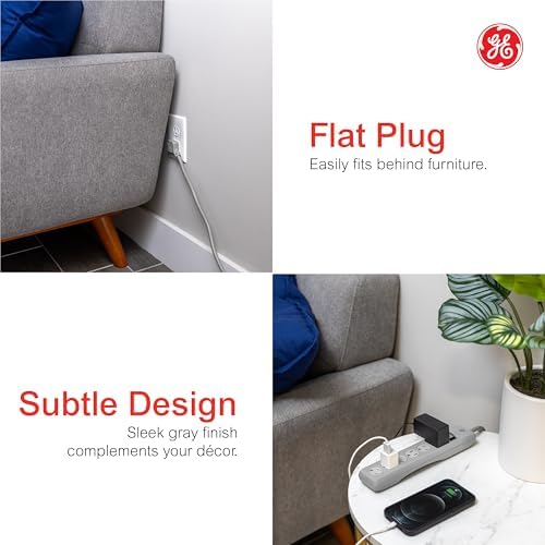 GE Surge Protector Power Strip, 25 Ft Extension Cord, 6 Outlet Extender - Image 3