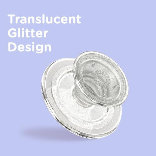 PopSockets Phone Grip for MagSafe, Magnetic Holder- Clear Glitter - Image 4