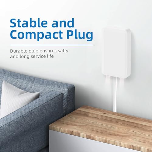 TiFFCOFiO Flat Plug Extension Cord with Night Light Outlet Cover, 3 FT 3 Prong Extension Cord, 3 Grounded Outlets for Home and Kitchen, 13A/1675W, ETL Listed - Image 5
