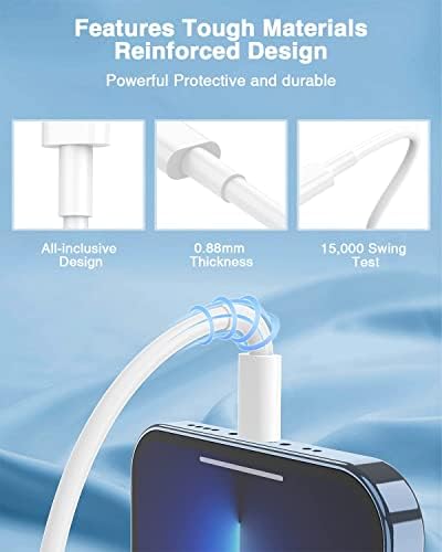 USB C to Lightning Cable (4pack 6ft), Apple MFi Certified iPhone Fast Charger 2m, Power Delivery Original Type C Charging Cord for Apple iPhone 13/12/11 Pro/11/XS MAX/XR/8/7/6s Plus,iPad (White) - Image 5