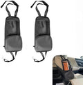 2PCS Car Seat Side Organizer, Multi-Pocket Storage Hanging Bag, Multifunctional Mesh Net Pocket, Holds Phones, Drink, Glasses, Wallet, for Cars, Trucks, Black by Unknown