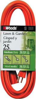 Southwire Extension Cord - Standard SJTW Design for Outdoor Use - Waterproof Vinyl Jacket - Bright Orange for Visibility - Durable Molded Plug - 16/3 Gauge - 25-Foot Outdoor Cord (Pack of 12) by Woods