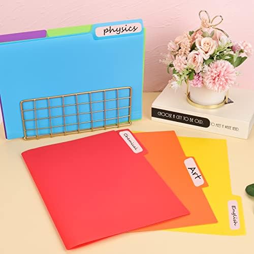 EOOUT 30pcs Colored File Folders, 9'' x 11.6'' Manilla Folders, Plastic File Folders, 3 Tab Poly Folder, 6 Colors with 40pcs Erasable Category Labels, for School and Office Supplies - Image 5