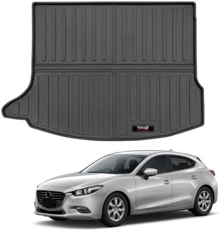 Custom for 2014-2018 Mazda 3 Hatchback Cargo Mats Trunk Liner All Weather TPE Protection Mat Accessories (Only for 2014-2018 Mazda 3 Hatchback) by Yonugli