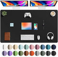 Aothia Faux Leather Desk Mat - Large Mouse Pad, Non-Slip PU Leather Blotter, Waterproof Writing Surface for Office and Home (Black, 63" x 24") by AothiaSimpleNaturalUnique