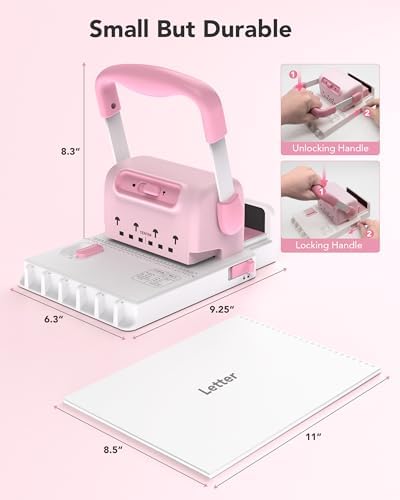 MAKEASY Spiral Cinch Binding Machine - Punches 30 Sheets - 2 in 1 Wire & Disc - Portable Book Binding Kit for DIY Booklets, Journals, Planners & Scrapbooks, Includes Starter Accessories - Image 4